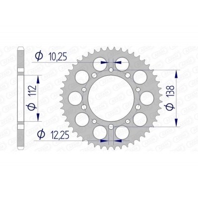 Corona AFAM aluminio ultraligera 11509 - Paso 520 11509-50