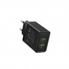 Vention Cargador de Pared FBAB0-EU/ 2xUSB/ 18W/ Negro