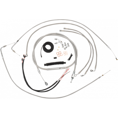 Kit completo de cable de manillar/línea de freno en acero inoxidable trenzado LA CHOPPERS LA-8150KT2-13