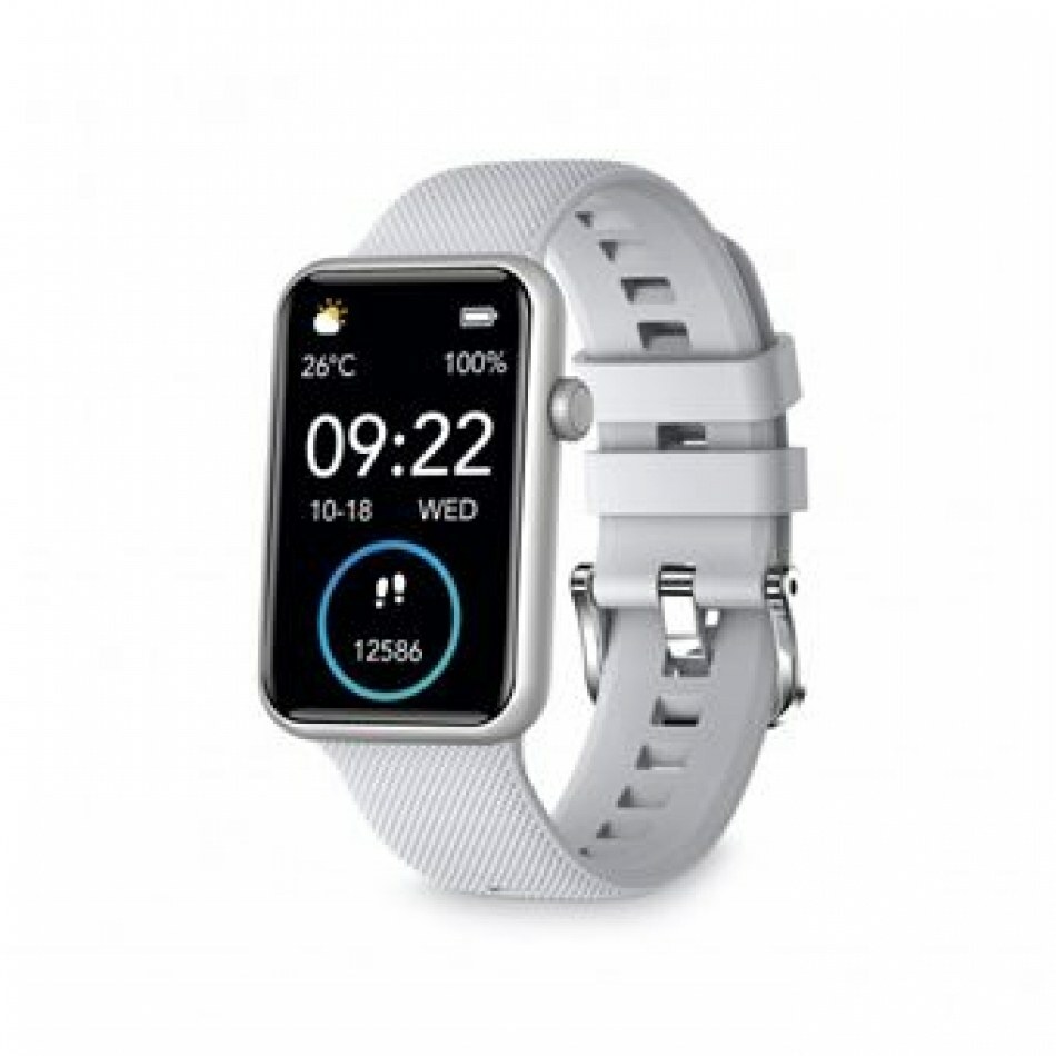 Ksix Tube Reloj Smartwatch Pantalla 1.57 - Bluetooth 5.0 BLE - Autonomia hasta 7 dias - Resistencia al Agua IP67 - Color Gris