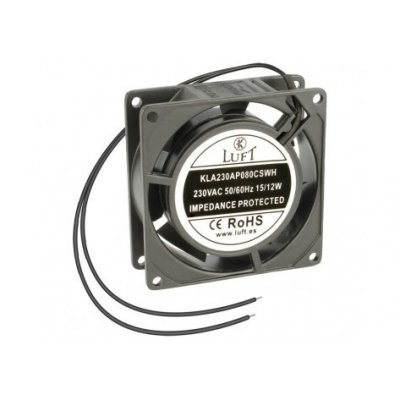 VENTILADOR 230Vac 80X80X38mm 14W 2 Cables Friccion Luft