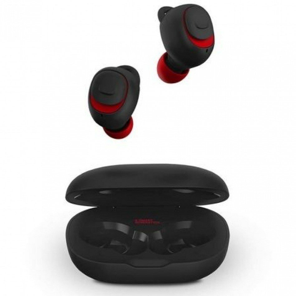 AURICULARES BLUETOOTH SPC EBON GO NEGROS - BT 5.0 TWS - ESTUCHE DE CARGA - ALCANCE 10M - FUNCIÓN MANOS LIBRES - IPX5 - ASISTENTE DE VOZ