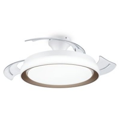VENTILADOR DE TECHO RETRACTIL PHILIPS BLISS 35+28W LED 27-55-40K MANDO A DISTANCIA MOTOR DC DORADO