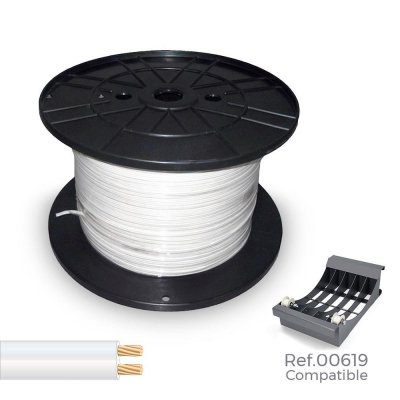 Cable paralelo 48v 2 x 1,00 mm² blanco 1000 m (bobina grande)