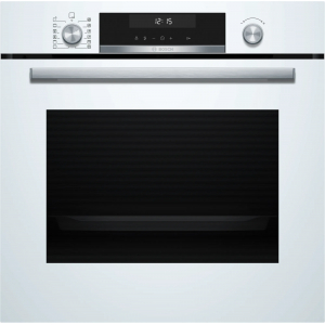 Horno Bosch HBG578EW7, 60 x 60 cm, 71 litros, Pirolítico, display, cristal blanco