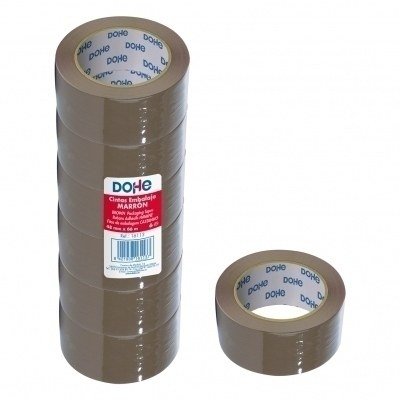 Dohe Pack de 6 Precintos de Polipropileno - Medidas 48mm x 66m - Color Marron