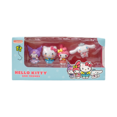 Comansi Set Hello Kitty & Friends Colección Completa - 4 Figuras - Diseño Kawaii - Hello Kitty, My Melody, Kuromi y Cinnamoroll