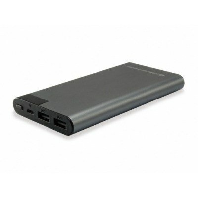 Conceptronic Bateria Externa 10000mAh - Pantalla LCD - 2x USB 2.0 5V 2A - Carga Simultanea - Color Gris