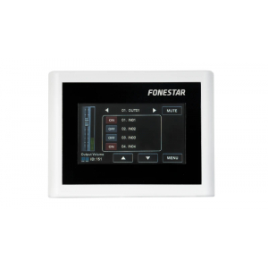 Mando remoto de control de volumen, asignación de zonas y escenas con pantalla táctil Fonestar MPX-460P