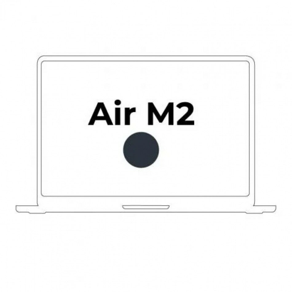 Apple Macbook Air 13,6/ M2 8-Core CPU/ 8Gb/ 256Gb SSD/ 8-Core GPU/ Negro Medianoche