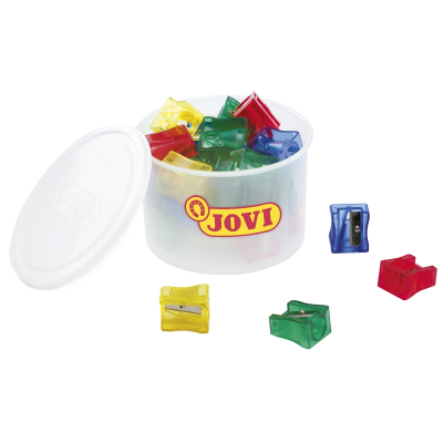 Jovi Jovicolor Bote de 25 Sacapuntas Maxi - Ideal para Ceras Jovicolor y Jovicolor Triwax - Apto para Formatos Maxi - Color Surtido