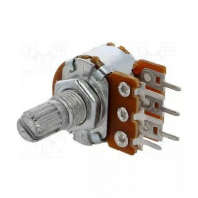 Potenciometro 22K DOBLE Logaritmico Eje metal Cto. Impreso