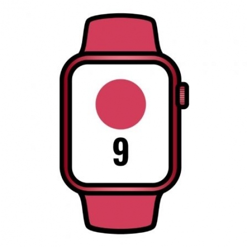 Apple Watch Series 9/ GPS/ 45mm/ Cellular/ Caja de Aluminio Rojo/ Correa Deportiva Rojo S/M