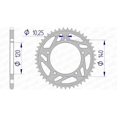 Corona AFAM aluminio 15605 - Paso 520 15605-49