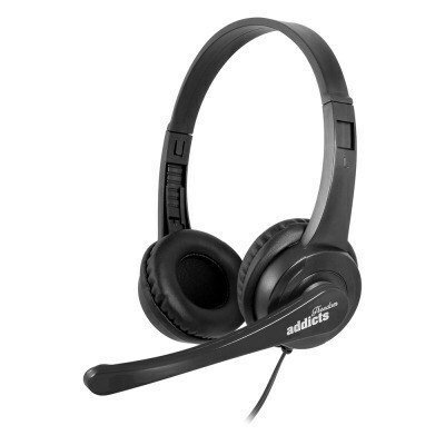 NGS Vox505 Auriculares USB con Microfono Ajustable - Control de Volumen - Almohadillas Acolchadas - Diadema Ajustable - Cable de 1.80 m - Color Negro