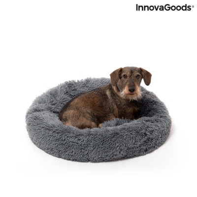Cama antiestrés Innovagoods Bepess - Redonda | Diámetro 60cm | Borde elevado | Antideslizante | Gris
