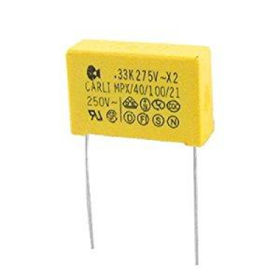 Condensador de Seguridad 330nF 275Vac x2 Raster 15mm