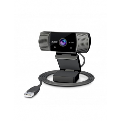 Urban Factory Webee Webcam USB 2Mpx - Full HD 1080P - Enfoque Automatico - Microfono Incorporado - Tapa de Privacidad - Color Negro