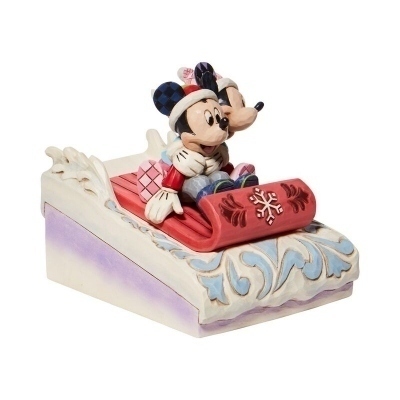 Figura enesco disney disney traditions mickey & minnie con trineo