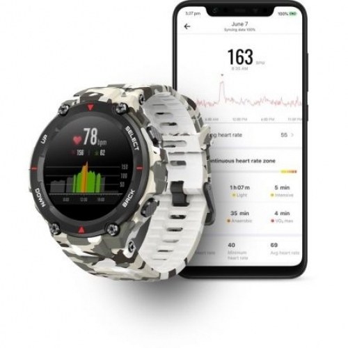 Smartwatch Huami Amazfit T-Rex/ Notificaciones/ Frecuencia Cardíaca/ GPS/ Camuflaje Verde