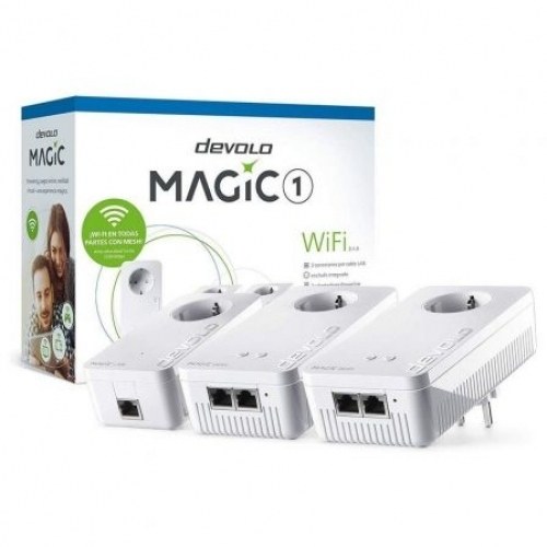 Adaptador Powerline Devolo Magic 1 WiFi 1200Mbps/ Alcance 400m/ Pack de 3