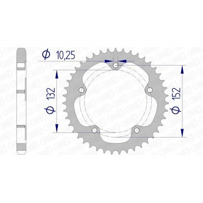 Corona AFAM aluminio 93836 - Paso 525 93836-40