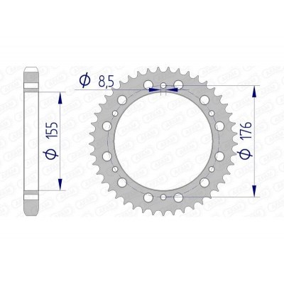 Corona AFAM aluminio 87601 - Paso 530 87601-45