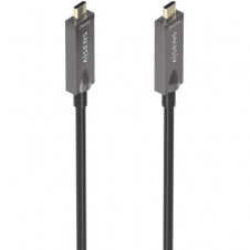 Cable USB 3.1 Tipo-C Aisens AOC A157-0882/ USB Tipo-C Macho - USB Tipo-C Macho/ Hasta 60W/ 10Gbps/ 10m/ Negro