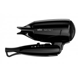 Secador de pelo Braun HD130 viaje, 1200W, boquilla de peinado profesional, 2 niveles, admite varios voltajes, negro