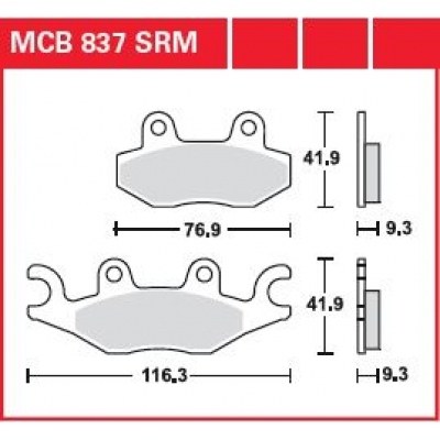 Pastillas de freno sinterizadas scooter serie SRM TRW MCB837SRM