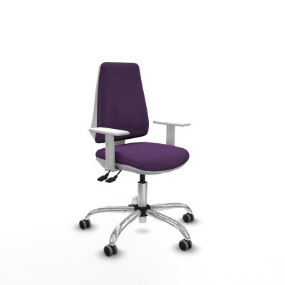 Elche blanca asincro bali morado brazos blancos base cromada ruedas 65mm engomadas