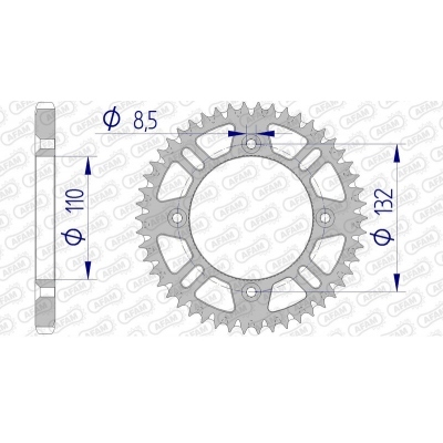 Corona AFAM aluminio ultraligera autolimpiable 72102 - Paso 428 72102+46