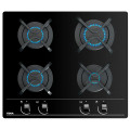 Placa de gas butano Teka GBC 64000 KBB, 4 zonas, Cristal Gas, 7300W, ref. 112580005, cristal negro