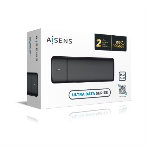 AISENS Caja Externa M.2 (NGFF) ASM2-001B SATA/NVME a USB3.1/USB3.2 Gen2, Negra