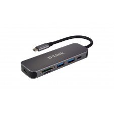 D-Link DUB-2325 hub de interfaz USB Tipo C 5000 Mbit/s Gris
