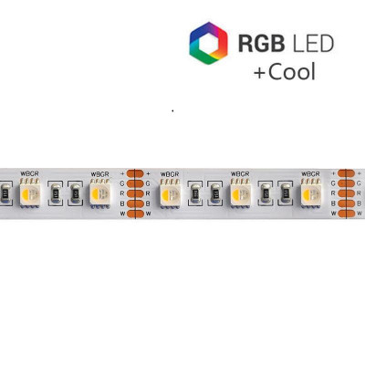 TIRA LED RGBW 6000K 24Vdc 19W/m 60LED/m IP20 5m NEW