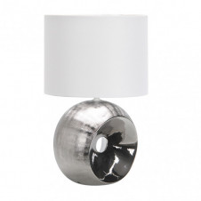 Sobremesa Ceramica Ea 1xe27 Cromo Pantalla Blanca 52x30x30 Cm
