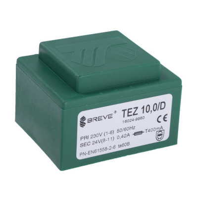 Transformador Encapsulado salida 24Vac 10VA entrada 230Vac