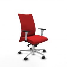 Piqueras y Crespo Albacete confidente sincro similpiel rojo brazos 1D blancos base aluminio ruedas 65 mm nailon