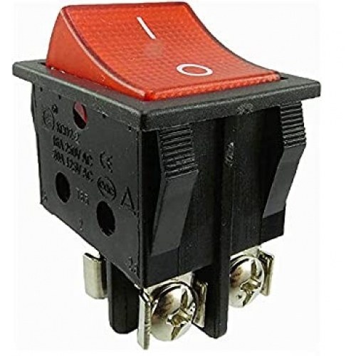 Interruptor Basculante 16A/250Vac Luminoso ROJO contactos a tornillos
