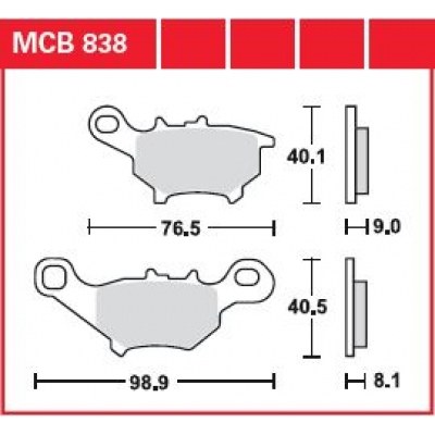 Pastillas de freno metal sinterizado SV TRW MCB838