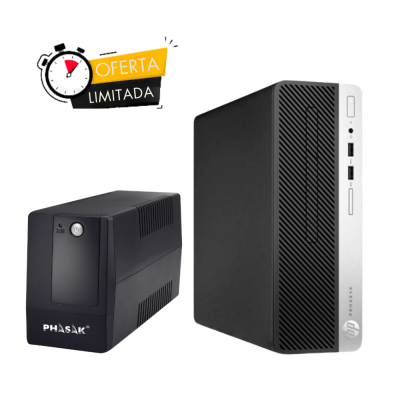 OFERTA OC-4044 + SAI-027 - Combo Ordenador Reacondicionado SFF HP Prodesk 400 g5/i5-8th/16Gb/256GB M2/W11 Pro + SAI phasak 600va