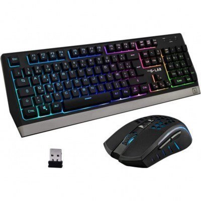 Teclado + mouse raton gaming the g - lab combo tungsten wireless inalambrico