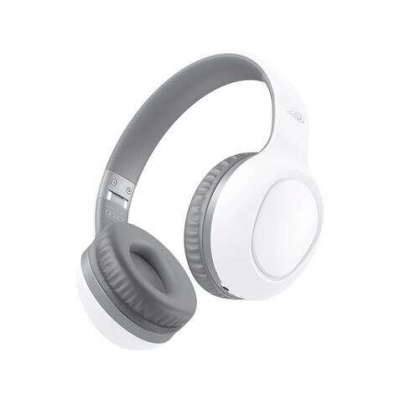 XO BE35 Auriculares Bluetooth 5.0 - Diadema Ajustable - Almohadillas Acolchadas - Autonomia hasta 15h - Color Blanco/Gris