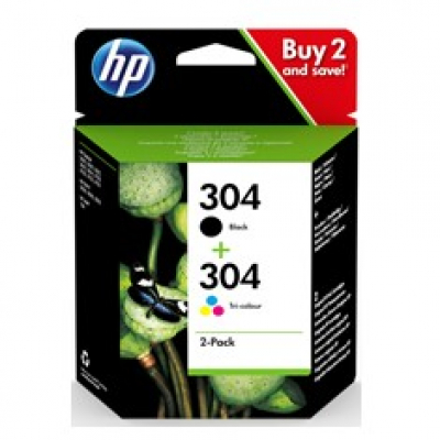 Pack 2 cartucho tinta hp 304 negro y color 3720 - 3721 - 3722 - 3750 - 5030