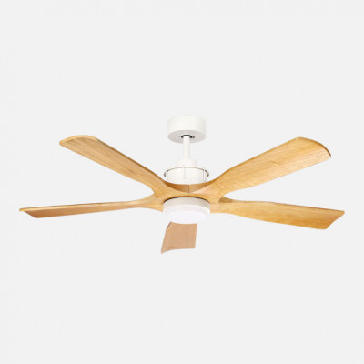 Ventilador Dc Letur 18w Blanco/haya 5aspas 6vel 132d 2250lm 3000-4500-6500k Remoto+memoria+temporizador
