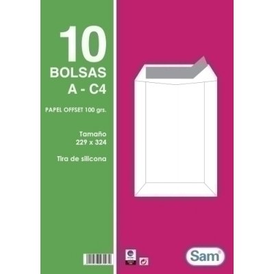 BOLSA SAM 229x324 BCO. 100g PAQ.10 - Pack de 25 unidades