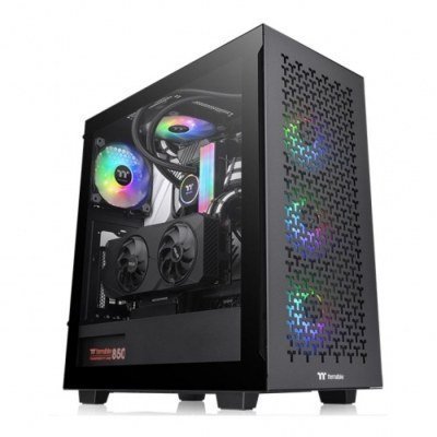Caja ordenador gaming thermaltake v350 tg negro atx 2 x usb 3.2 1 x usb tipo c 3 x 120mm 1 x 140mm argb