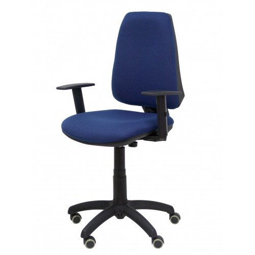 Silla Elche CP bali azul marino brazos regulables ruedas de parqué