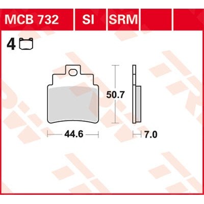 Pastillas de freno sinterizadas scooter serie SRM TRW MCB732SRM